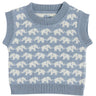 Smallstuff Blue Vest Ao Elefanter Merino Uld