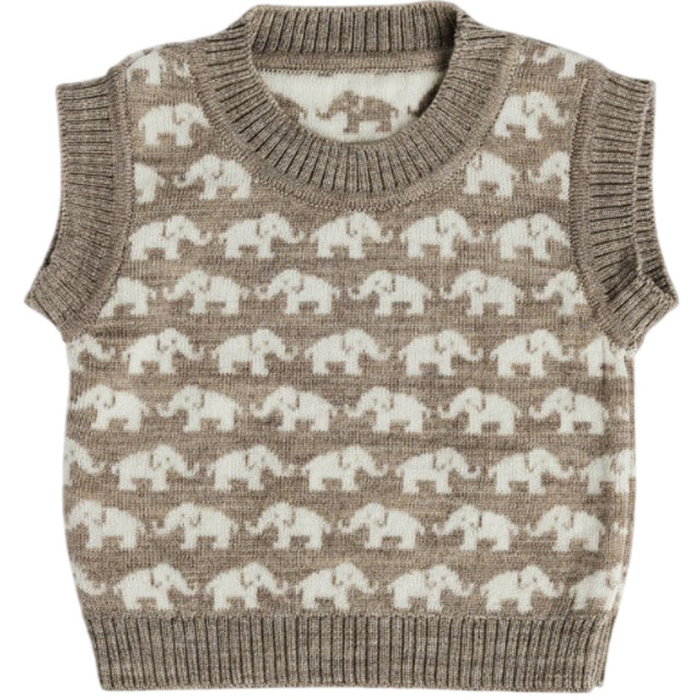 Smallstuff Nature Melange Vest Ao Elefanter Merino Uld