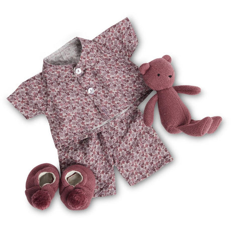 Smallstuff Dukke Tøj Flower Pyjamas Med Futter & Bamse