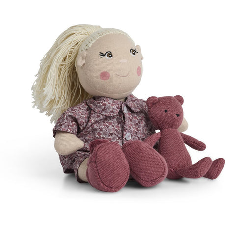 Smallstuff Dukke Tøj Flower Pyjamas Med Futter & Bamse