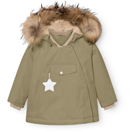 Mini A ture Aloe Green Matwang Fleece Lined Winter Jakke Fur. GRS