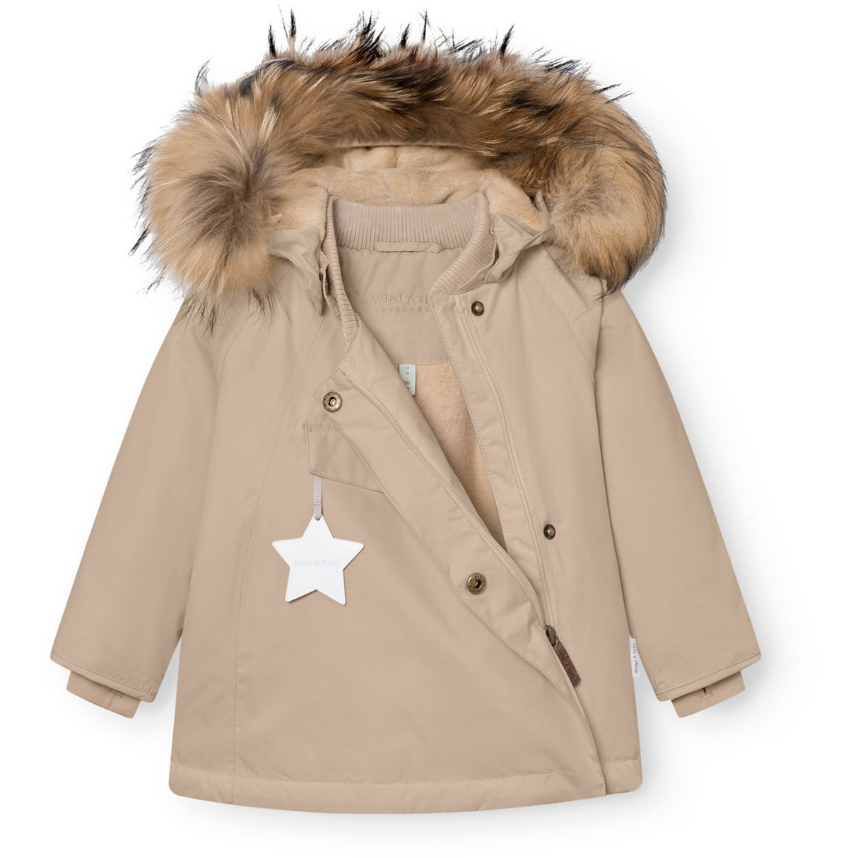 Mini A ture Savannah Tan Matwang Fleece Lined Winter Jakke Fur. GRS