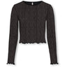 kids ONLY Black Lurex Rose Gold/Stripe Kogqueen L/S Glitter Top Bf Jrs