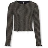 kids ONLY Black Lurex Light Gold/Silver/Wide Stripe Kogqueen L/S Glitter Top Bf Jrs