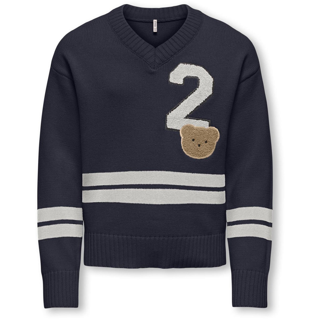 kids ONLY Night Sky Badge/Cloud Dancer Kogjanny Life L/S Varsity V-Neck Knt