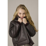 kids ONLY Black Coffee Kogstarry Bonded Teddy Jakke Otw