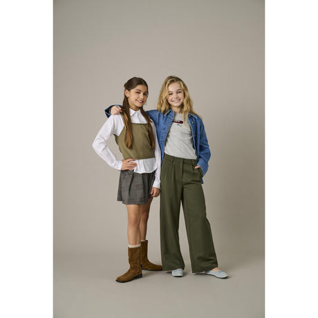 kids ONLY Seal Brown Libra Checks Kogfine Pleat Nederdel Jrs