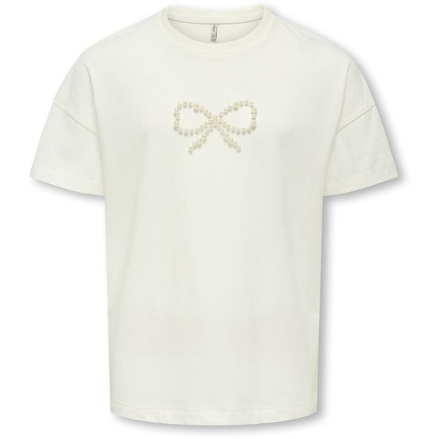 kids ONLY Cloud Dancer Bow Kogkate Life Ss O-Neck Pearl Top Jrs