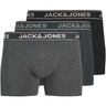 Jack & Jones Junior Dark Grey Melange Jacblack Friday Trunks 3 Pak Jnr