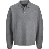 Jack & Jones Junior Medium Grey Melange Jprblabradfort Strik Polo Ln Jnr