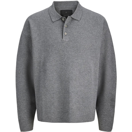Jack & Jones Junior Medium Grey Melange Jprblabradfort Strik Polo Ln Jnr