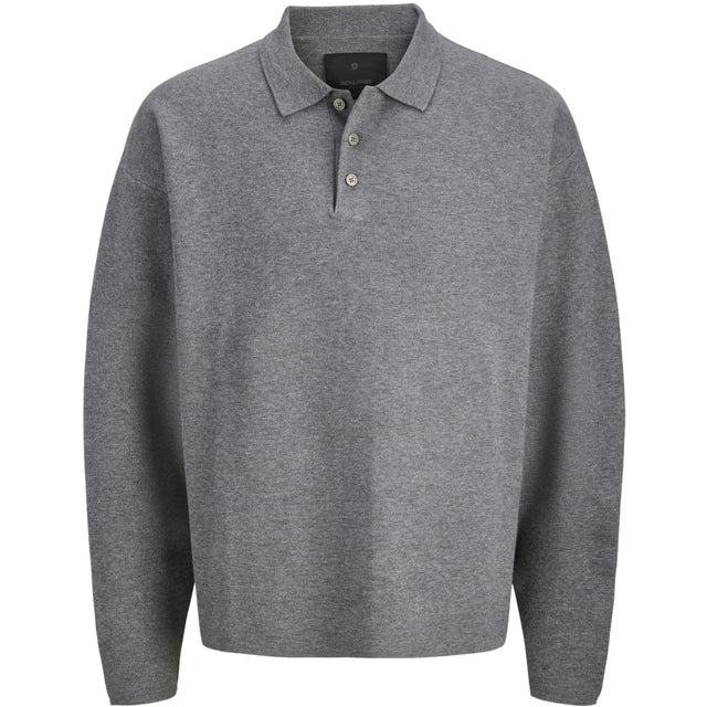 Jack & Jones Junior Medium Grey Melange Jprblabradfort Strik Polo Ln Jnr