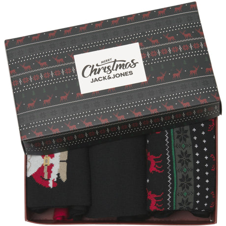 Jack & Jones Junior Black Jacxmas Rensdyr Strømper Giftbox Jnr