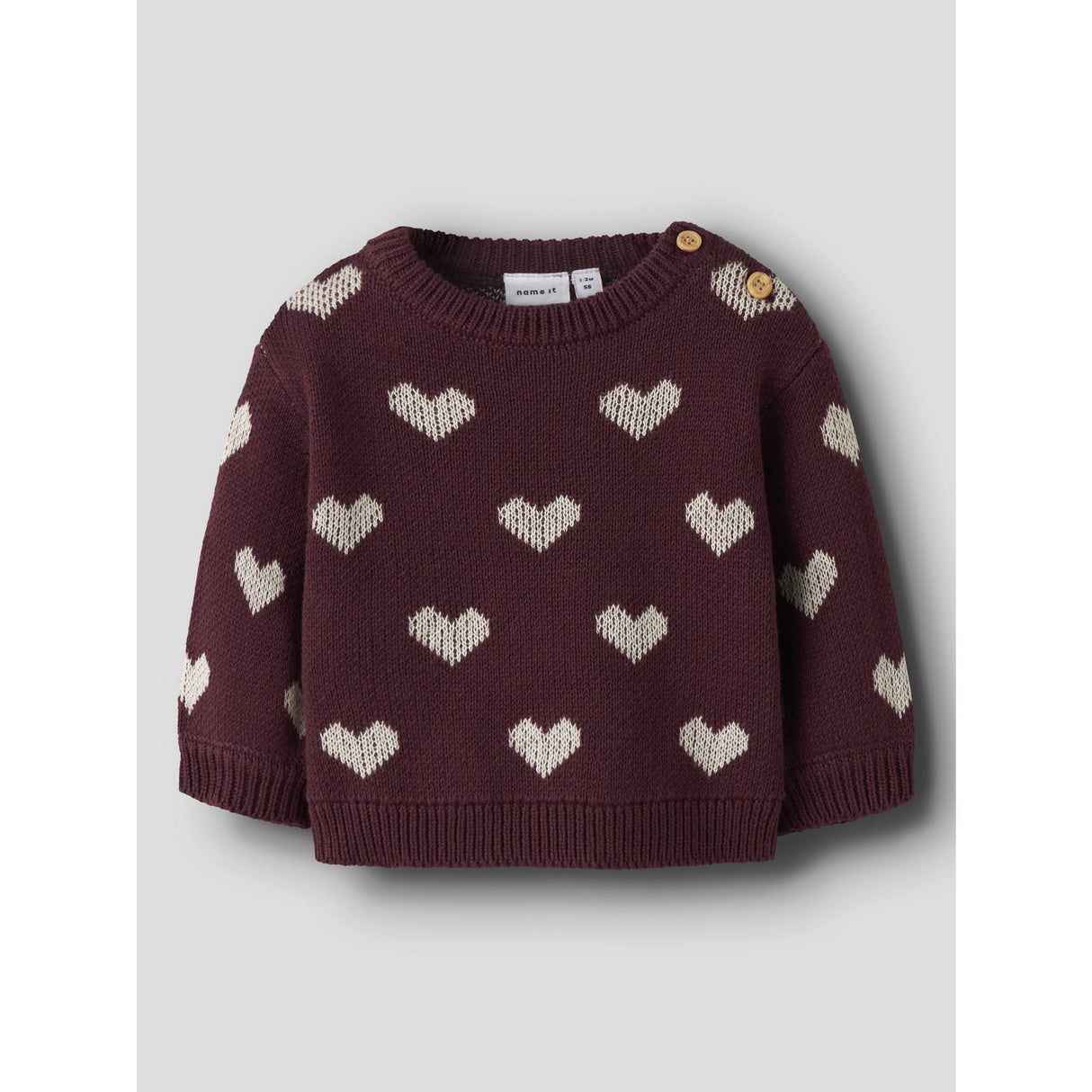 Name It Burgundy Peyote Heart Nbfoana Ls Strik