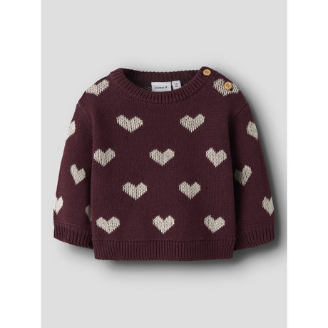 Name It Burgundy Peyote Heart Nbfoana Ls Strik