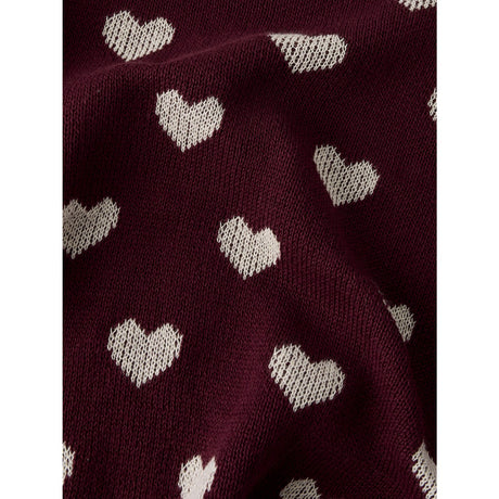 Name It Burgundy Peyote Heart Nmfoana Ls Strik