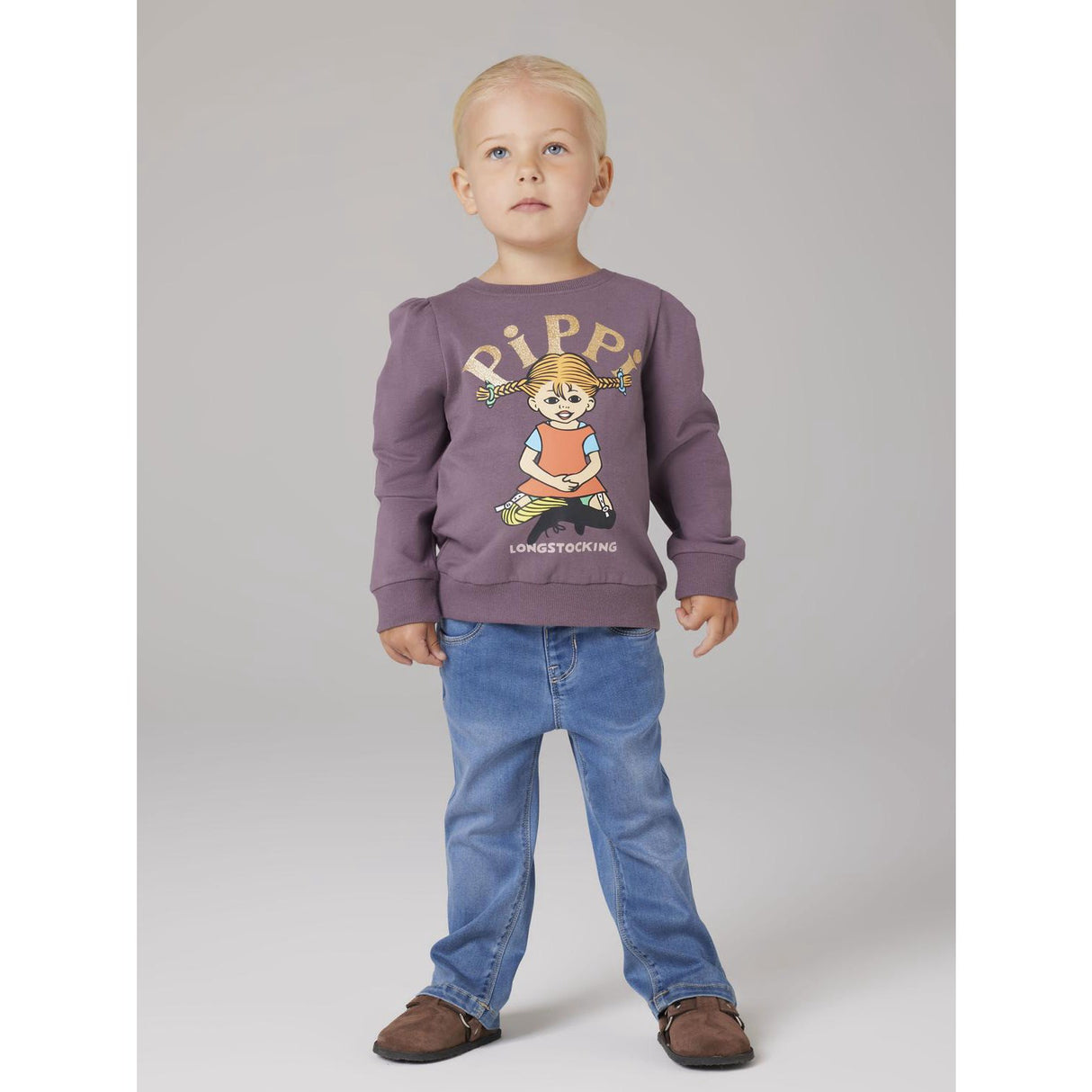 Name It Moonscape Nmfsovej Pippi Sweat Bru Sky