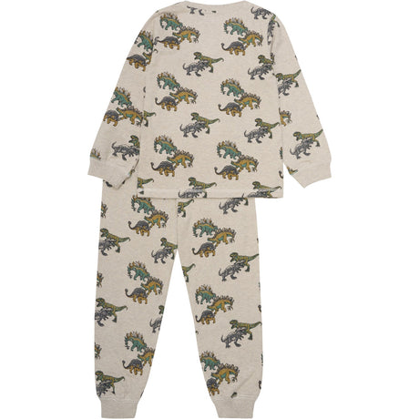Minymo Beige Melange Pyjamas Ls Sæt Aop