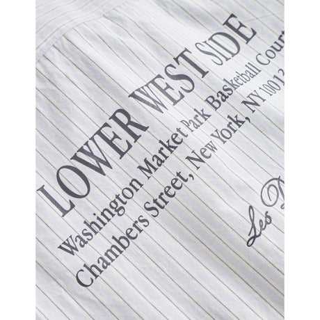 Les Deux Kids Xenon Blue Kent Print Stripe Poplin Skjorte KIDS