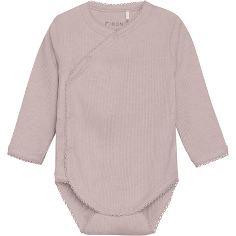 FIXONI Pale Mauve Melange Slå-om Body Ls Melange Rib