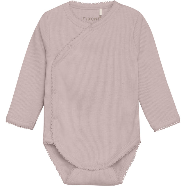 FIXONI Pale Mauve Melange Slå-om Body Ls Melange Rib
