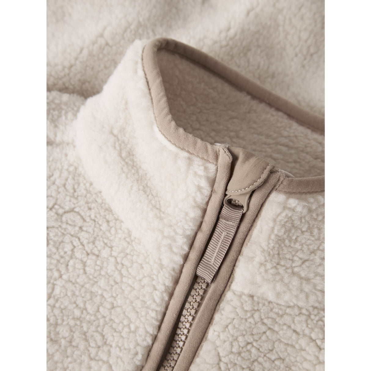 Name It Moonbeam Chest Pocket Savannah Tan Nknmattia Sherpa Jakke Pb