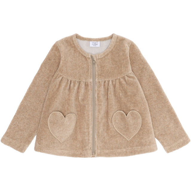 Hust & Claire Biscuit Sicillia Ottoman Velour Solid