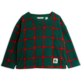 Mini Rodini Green Plaid AOP Fleece Ls Top