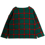 Mini Rodini Green Plaid AOP Fleece Ls Top