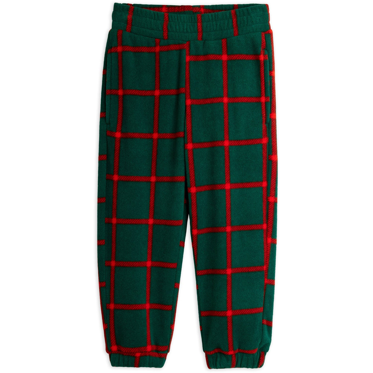 Mini Rodini Green Plaid AOP Fleece Bukser