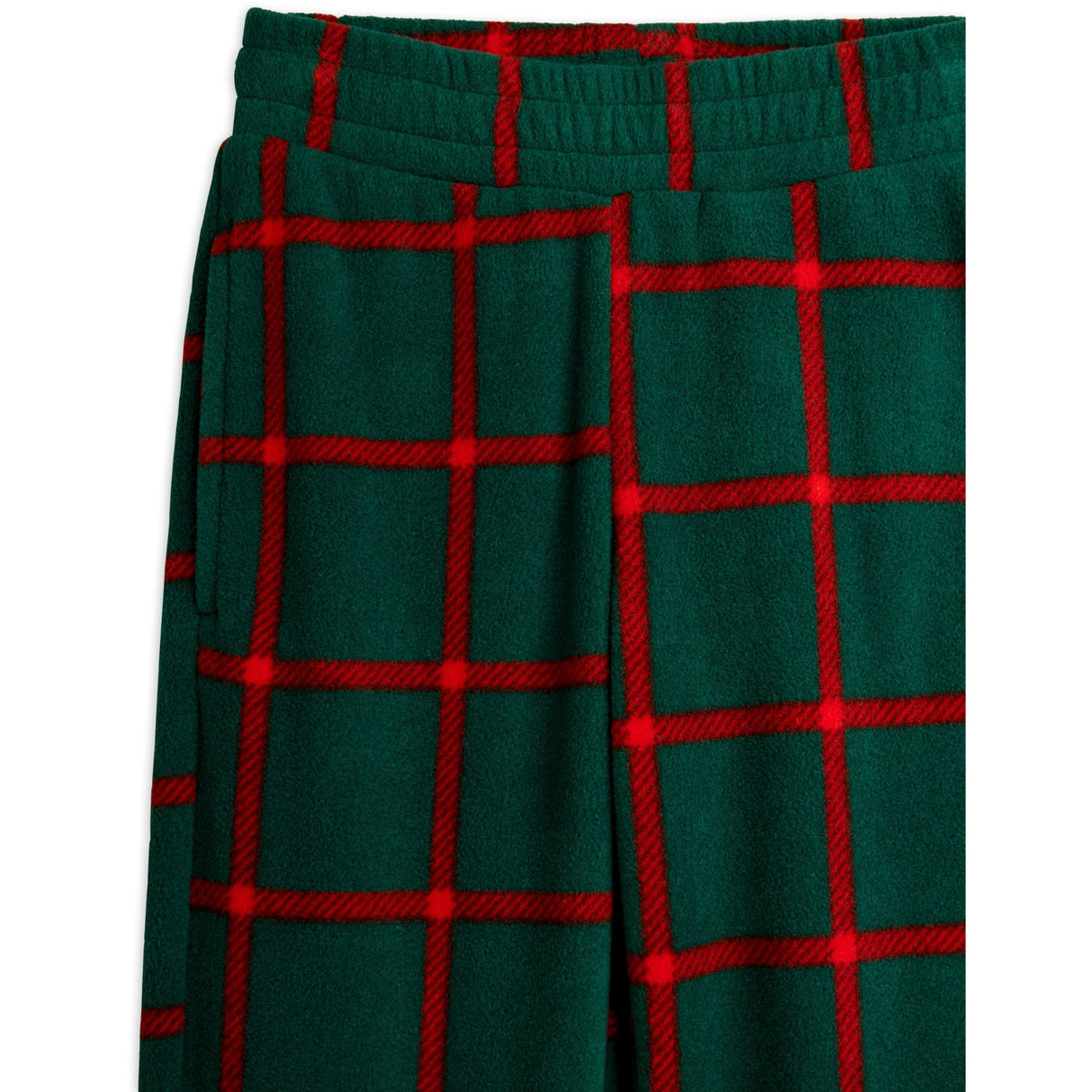 Mini Rodini Green Plaid AOP Fleece Bukser