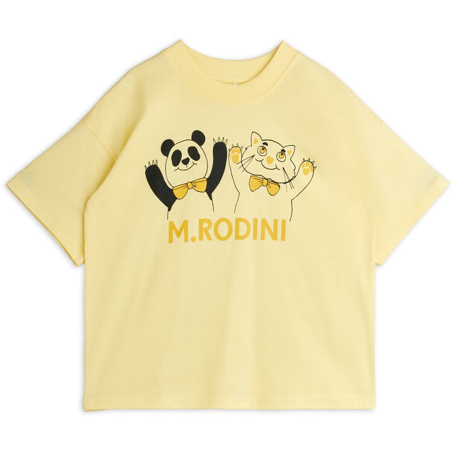 Mini Rodini Yellow Panda & Cat Sp Ss Tee