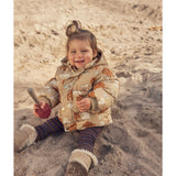 Mini Rodini Beige Mammoths AOP Hooded Puffer