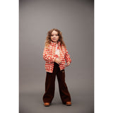 Mini Rodini Red Gingham AOP Fleece Jakke