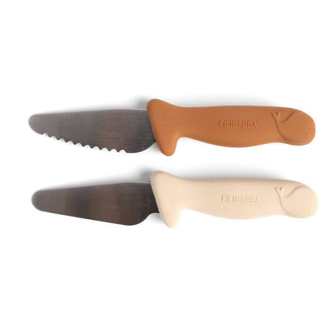 FILIBABBA Pumpkin + Offwhite Beginner's Cutting Knive 2-Pak