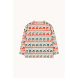 TinyCottons Light Cream Heather Cherry Pattern Rib Bluse
