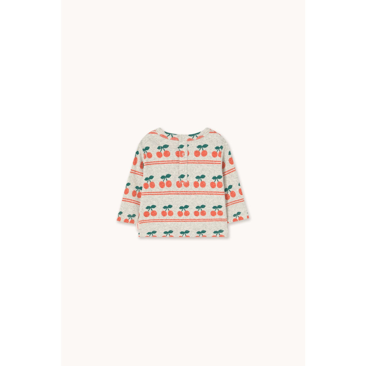 TinyCottons Light Cream Cherry Pattern Rib Baby Bluse