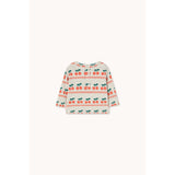 TinyCottons Light Cream Cherry Pattern Rib Baby Bluse