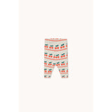 TinyCottons Light Cream Cherry Pattern Rib Baby Leggings
