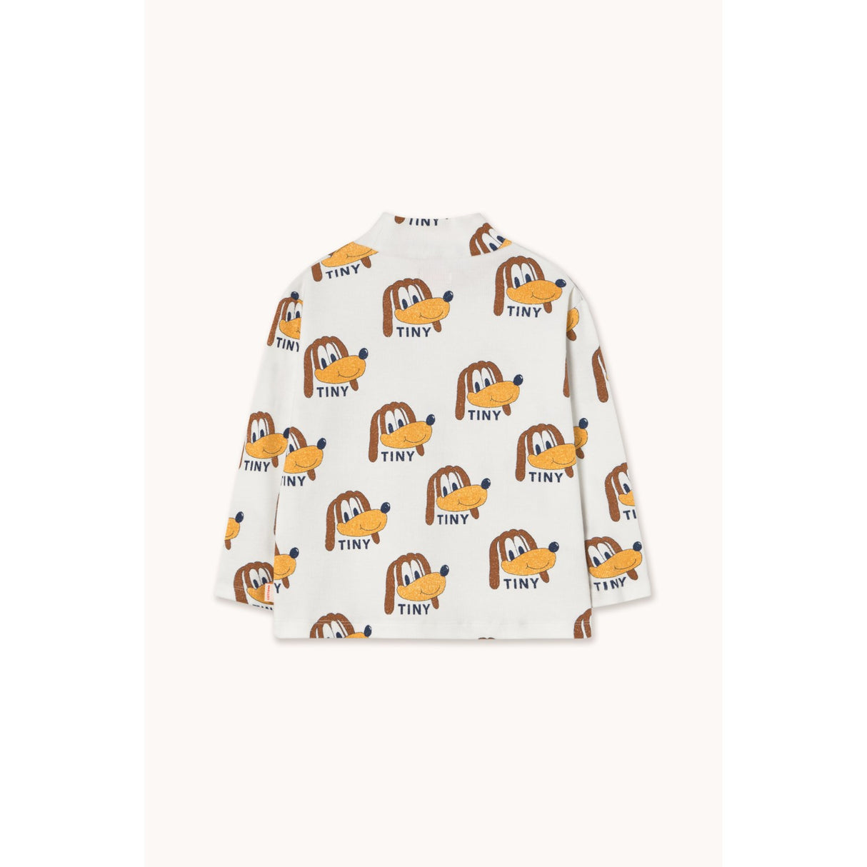 TinyCottons Off-White Dogs Rib Mockneck