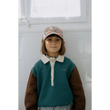 TinyCottons Dark Green Farve Block Polo Sleeve T-Shirt