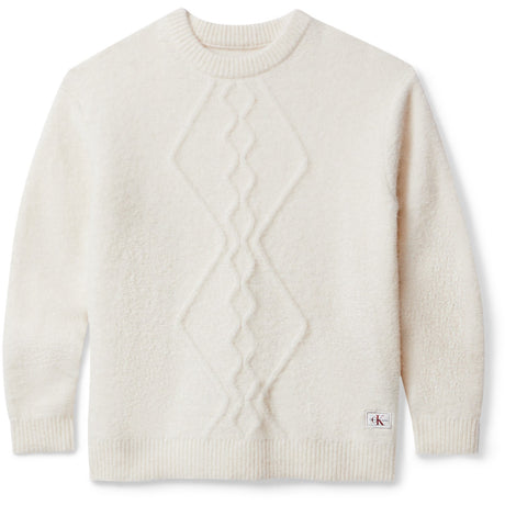 Calvin Klein Whitecap Gray Fluffy Sweater