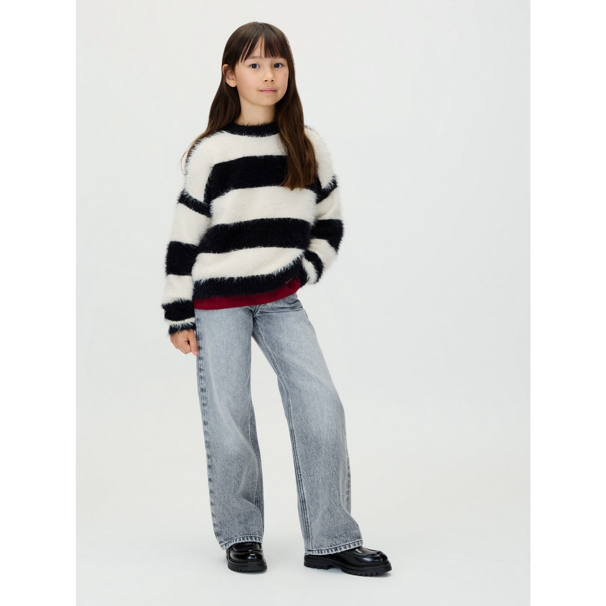 Calvin Klein Whitecap Gray / Ck Black Ck Stripe Cn Sweater