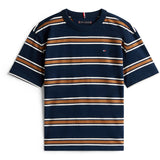 Tommy Hilfiger Navy Multi Stripe Bomuld Stripe Tee Ss