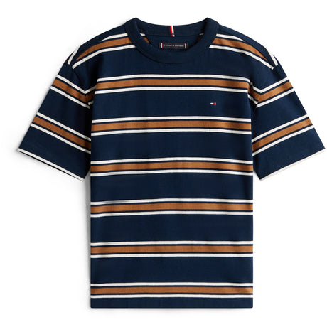 Tommy Hilfiger Navy Multi Stripe Bomuld Stripe Tee Ss