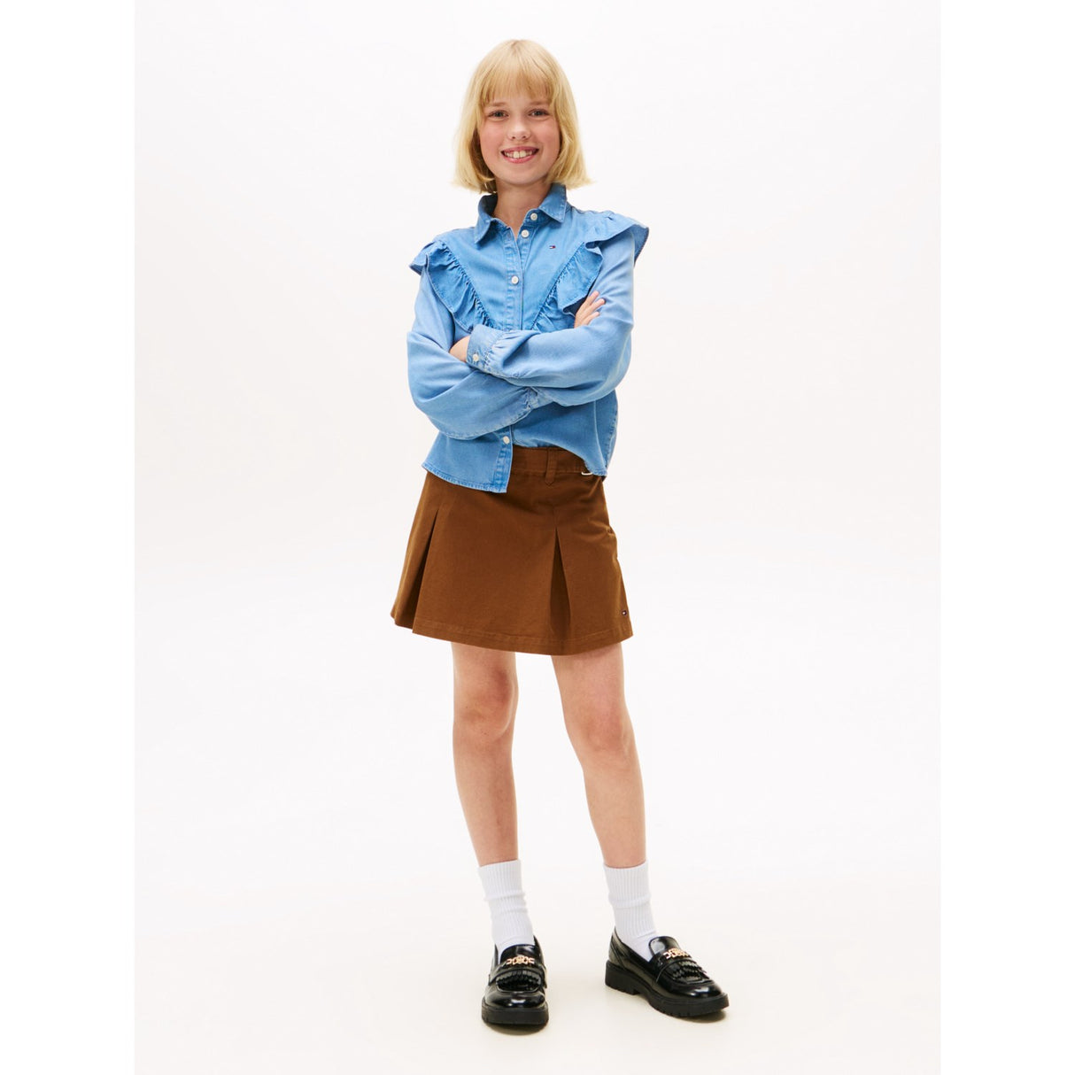 Tommy Hilfiger Denim Ruffle Bluse L/S