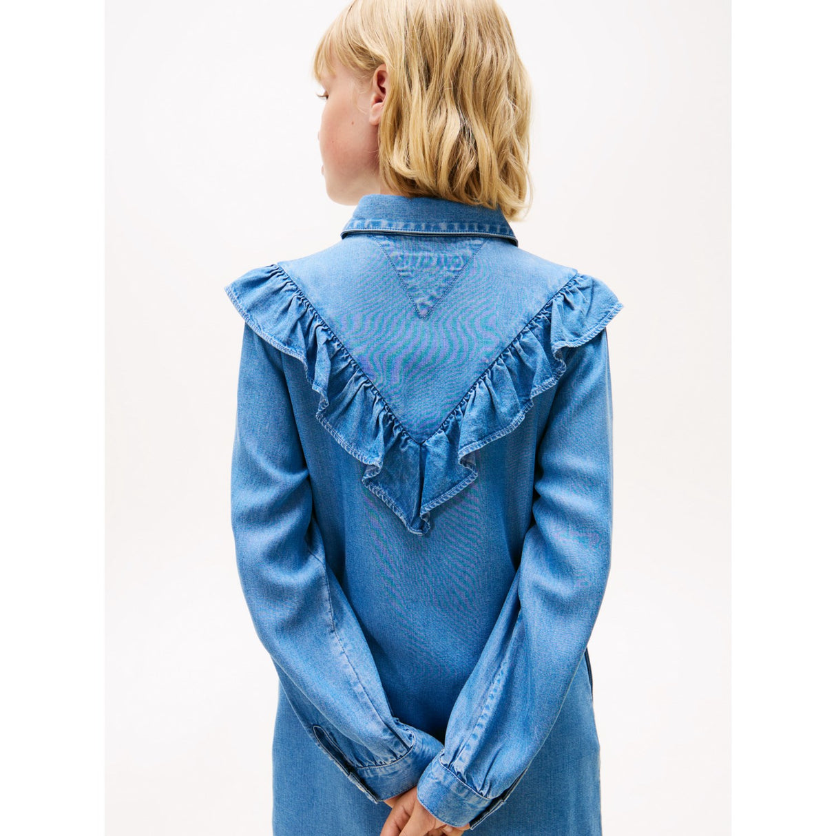 Tommy Hilfiger Denim Ruffle Skjorte Kjole