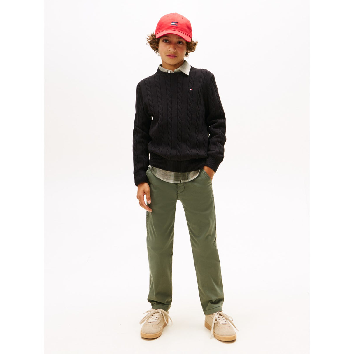 Tommy Hilfiger Black Bomuld Cable Sweater