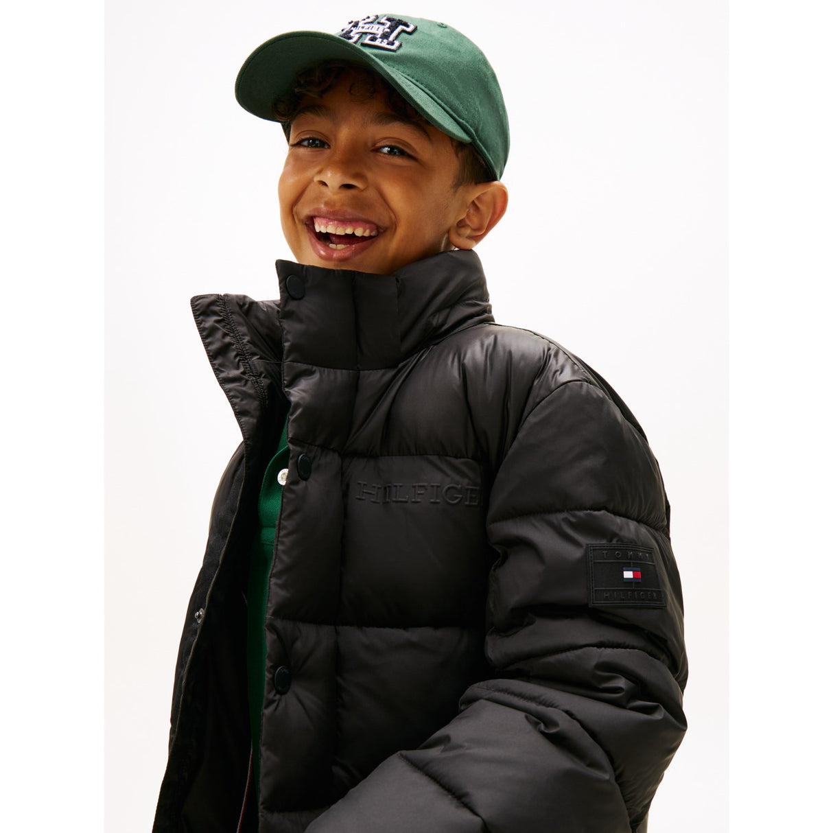 Tommy Hilfiger Black Matt Og Shine Embossed Jakke