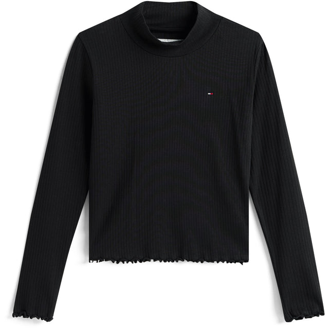 Tommy Hilfiger Black Mock Neck Top Ls